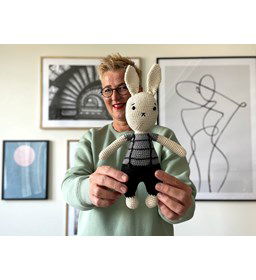 Juf Sas knuffel Kootje gemaakt van Lang Yarns Quattro, Quattro Lame en Quattro color