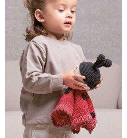 Knuffeldoek lieveheerbeestje gemaakt van Rico Ricorumi Spin Spin