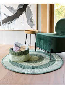 tweekleurig rond vloerkleed