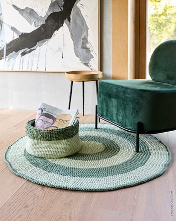 tweekleurig rond vloerkleed