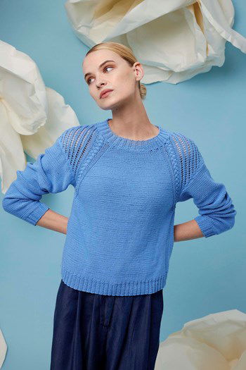 Damestrui Jorunn met schouders in open breiwerk