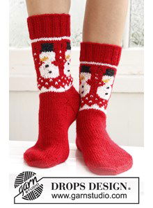 Gebreide sokken met Kerst patroon