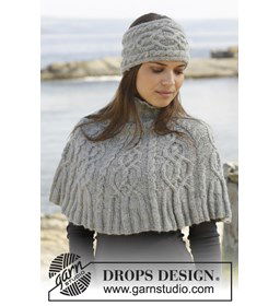 Gebreide poncho en hoofdband
