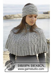 Gebreide poncho en hoofdband