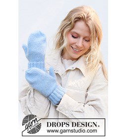 Wanten met dubbele rand gemaakt van Drops Alpaca