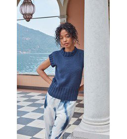 Damestrui met brede tailleboord gemaakt van Lang Yarns Wooladdicts Happiness