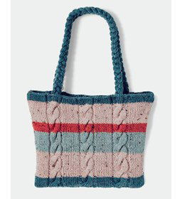 Tas met gevlochten schouderbanden gemaakt van Phildar Phil Tweedy