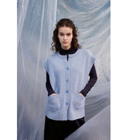 Recht vest met zakken gemaakt van Lang Yarns Lambswool