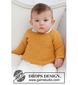 Babytrui Happy Sunflower in ribbelsteek gemaakt van Drops Nord
