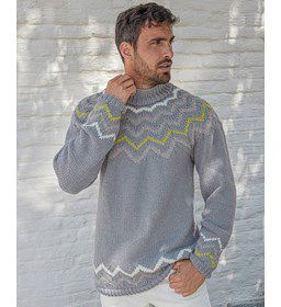 Herentrui met ronde pas in zigzagpatroon gemaakt van Phildar Phil Partner 6