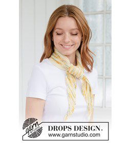 Diagonaal gebreide sjaal in zachte ribbelsteek gemaakt van DROPS Fiesta