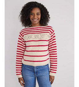 Damestrui met grannysquare rand gemaakt van Phildar Phil Lambswool 51