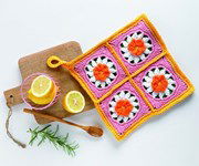 Haakpatroon Pannenlappen met bloemen