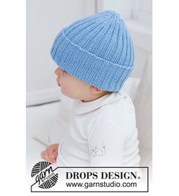 Babymuts gemaakt van Drops Merino extra fine