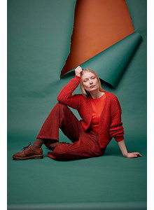 Damesvest in ribbelpatroon