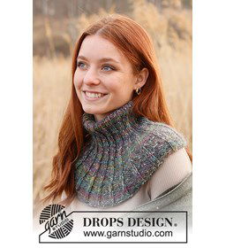 Halswarmer met opstaande boord gemaakt van Drops Kid Silk