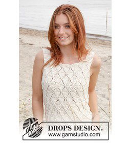 Damestop met kantpatroon gemaakt van Drops Muskat