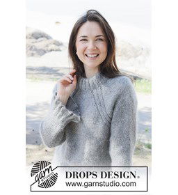 Silver Petunia Trui gemaakt van DROPS Soft Tweed