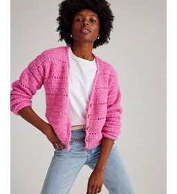 Vest met knoopsluiting gemaakt van Phildar Phil Givre