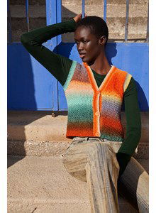 Gilet in structuurpatroon