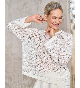 wijde trui in kantpatroon gemaakt van Handwerk accesoires