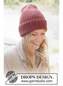 Gebreide muts met brede omslag in boordsteek