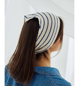 Gestreepte haarband gemaakt van Phildar Phil Coton 3