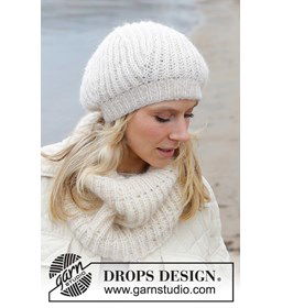 Halswarmer en baret gemaakt van Drops Alpaca