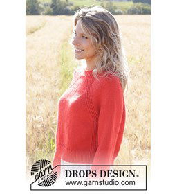 Rode Dageraad Trui gemaakt van Drops Daisy
