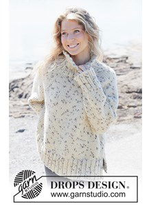 Oversized Dames Trui met Hoge Hals en Raglan in DROPS Snow