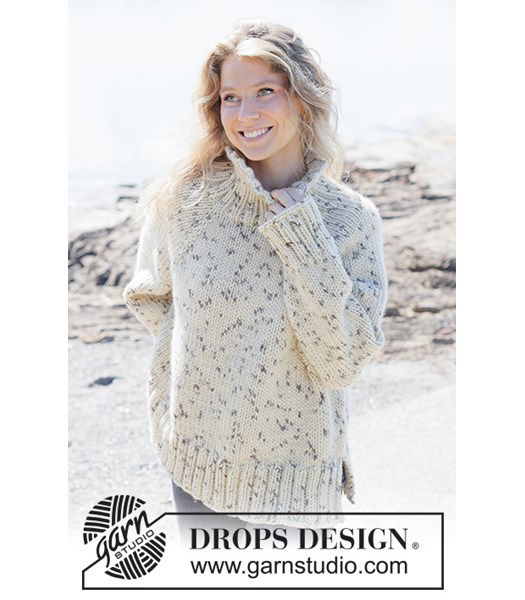 Breipatroon Oversized Dames Trui met Hoge Hals en Raglan in DROPS Snow
