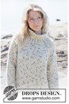 Breipatroon Oversized Dames Trui met Hoge Hals en Raglan in DROPS Snow van andere kant