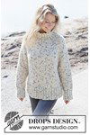 Breipatroon Oversized Dames Trui met Hoge Hals en Raglan in DROPS Snow van andere kant
