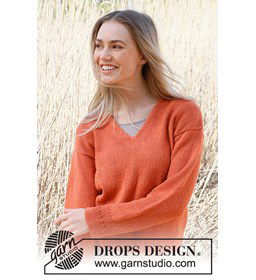 Damestrui met V-hals gemaakt van Drops Alpaca