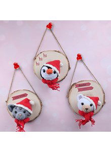 Winterhangers pinguin, ijsbeer en poes