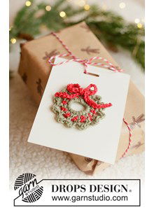 Gehaakte mini kerstkrans van zacht katoen