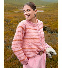 Damesvest met een gerolde hals- en koppbies. gemaakt van knopen