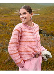 Damesvest met een gerolde hals- en koppbies.