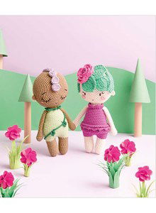 Poppetjes roos en clematis