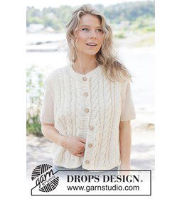 Vanilla Meringue Gilet gemaakt van Drops Alaska