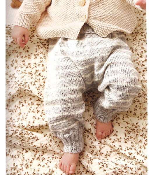 Breipatroon gestreept babybroekje