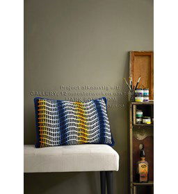 Kussen met golfpatroon gemaakt van Scheepjes Cahlista