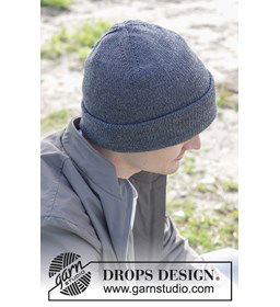 Dubbelzijdige herenmuts gemaakt van Drops Baby Merino