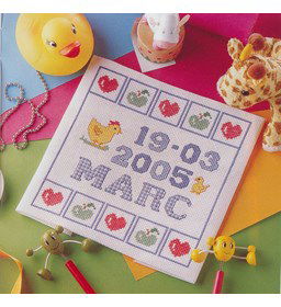 Geboorte tegel gemaakt van Borduurpatronen