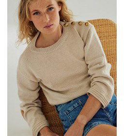 Damestrui in tricoststeek gemaakt van Phildar Phil Love Coton