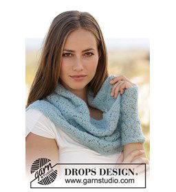 Hals en polswarmer gemaakt van Drops Brushed Alpaca Silk