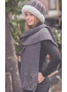 Gehaakte sjaal met ruitpatroon