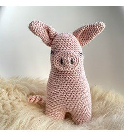 Juf Sas knuffel Big gemaakt van Lang Yarns Quattro, Quattro Lame en Quattro color