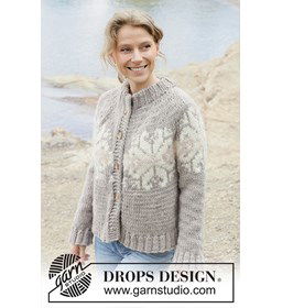 Spirit of Winter Cardigan gemaakt van Drops Snow - Eskimo