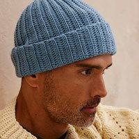 Muts in gehaakt streeppatroon